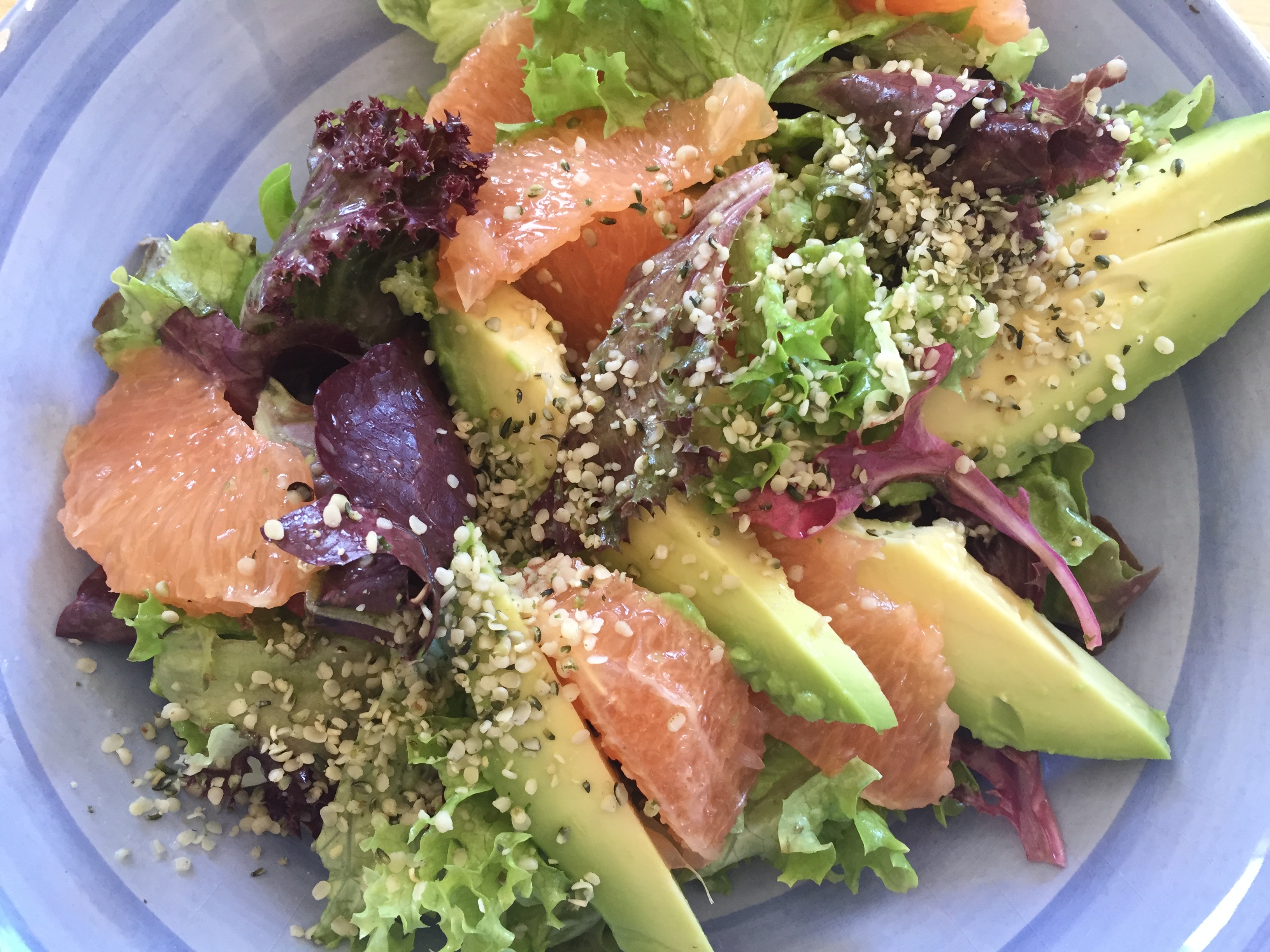 Citrus and avocado salad with hemp seed